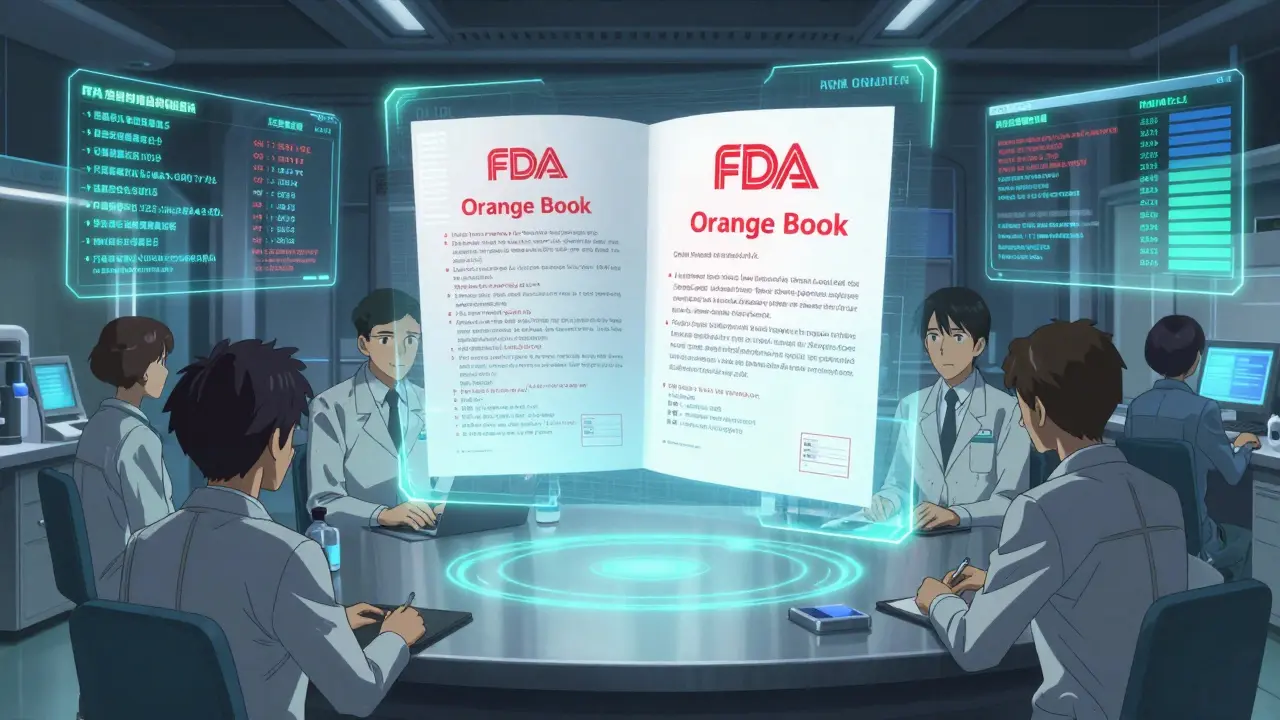 Analysts monitor holographic FDA data streams of patent certifications and litigation timelines.