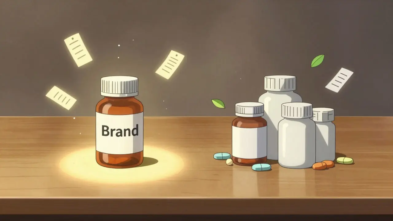 Comparison of expensive brand vs affordable generic pills
