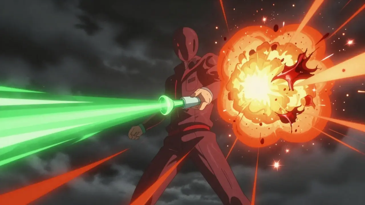 Abstract anime depiction of emergency drug reversal agents and their risks.