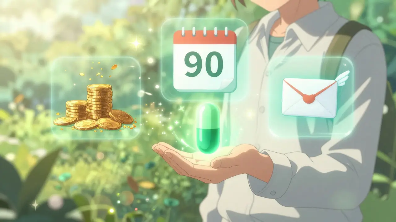 Abstract representation of saving money on medication costs