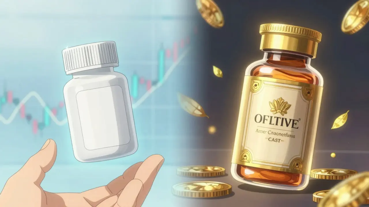 Generic vs branded medicine bottles illustrating cost savings