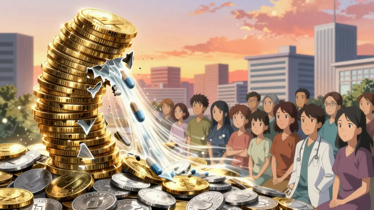 Golden coins turning into silver coins flowing to people